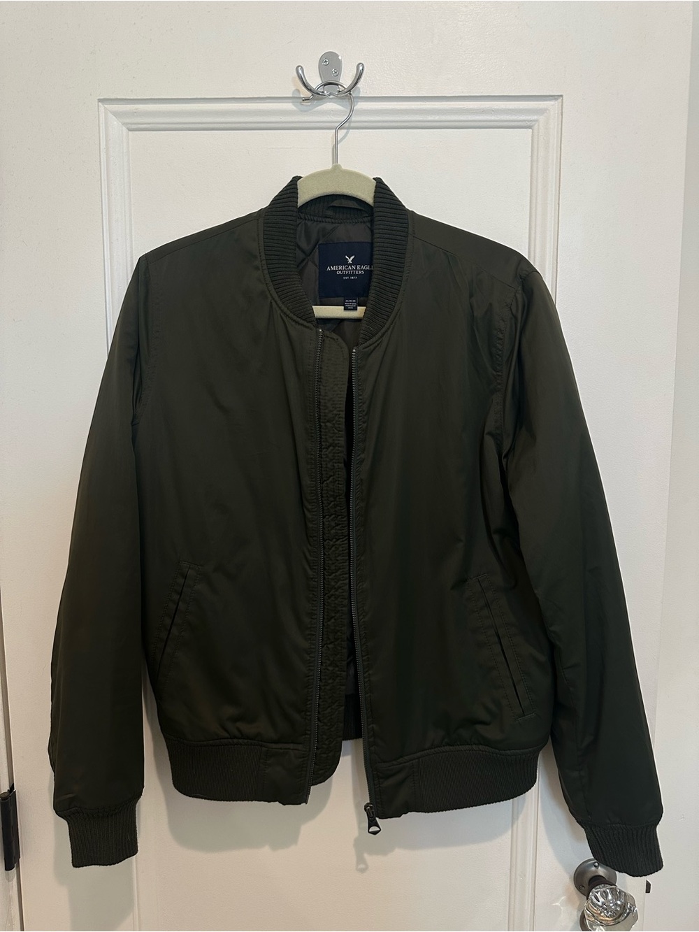 American Eagle Outfitters Dark Olive Bomber Jacket for Women